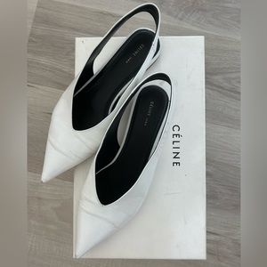 Celine V Neck Slingback Essential Calfskin